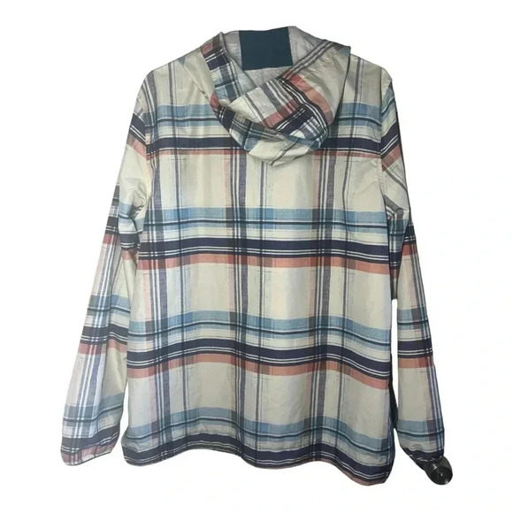 Men’s Herschel Co Windbreaker Pullover Jacket Sz Medium Plaid Lightweight - Picture 2 of 5